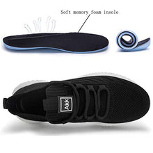 Load image into Gallery viewer, Akk Womens Athletic Walking Shoes - Memory Foam Lightweight Tennis Sports Shoes Gym Jogging Slip On Running Sneakers Blue-Pink Size 9.5

