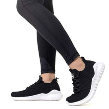 Load image into Gallery viewer, Akk Womens Athletic Walking Shoes - Memory Foam Lightweight Tennis Sports Shoes Gym Jogging Slip On Running Sneakers Blue-Pink Size 9.5
