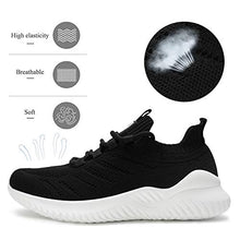 Load image into Gallery viewer, Akk Womens Athletic Walking Shoes - Memory Foam Lightweight Tennis Sports Shoes Gym Jogging Slip On Running Sneakers Blue-Pink Size 9.5
