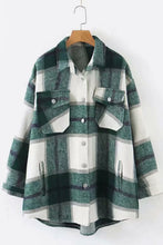 Load image into Gallery viewer, Plaid Dropped Shoulder Shirt Jacket
