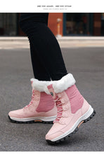 Last inn bildet i Galleri-visningsprogrammet, Women&#39;s fur boots designed for snow and winter high quality luxury lace boots
