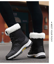 Last inn bildet i Galleri-visningsprogrammet, Women&#39;s fur boots designed for snow and winter high quality luxury lace boots
