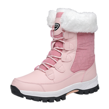 Last inn bildet i Galleri-visningsprogrammet, Women&#39;s fur boots designed for snow and winter high quality luxury lace boots
