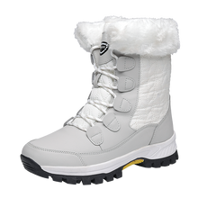Last inn bildet i Galleri-visningsprogrammet, Women&#39;s fur boots designed for snow and winter high quality luxury lace boots
